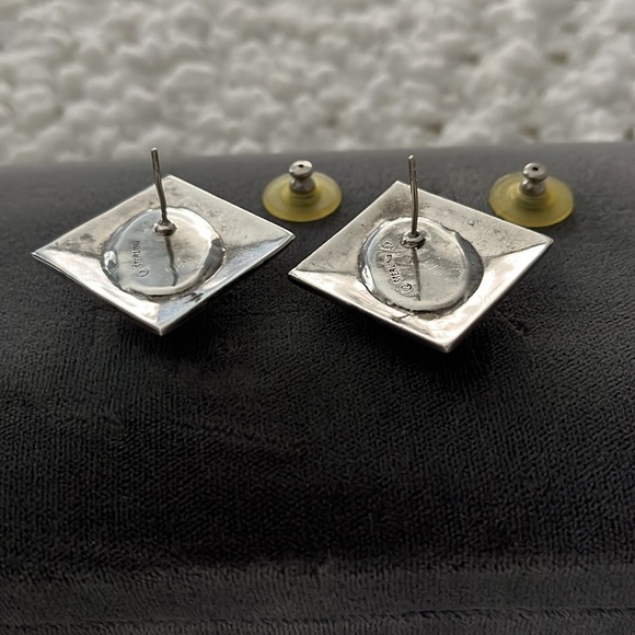 VINTAGE Judith Jack Sterling and faux pearl marcasite necklace and earrings. - Picture 10 of 10